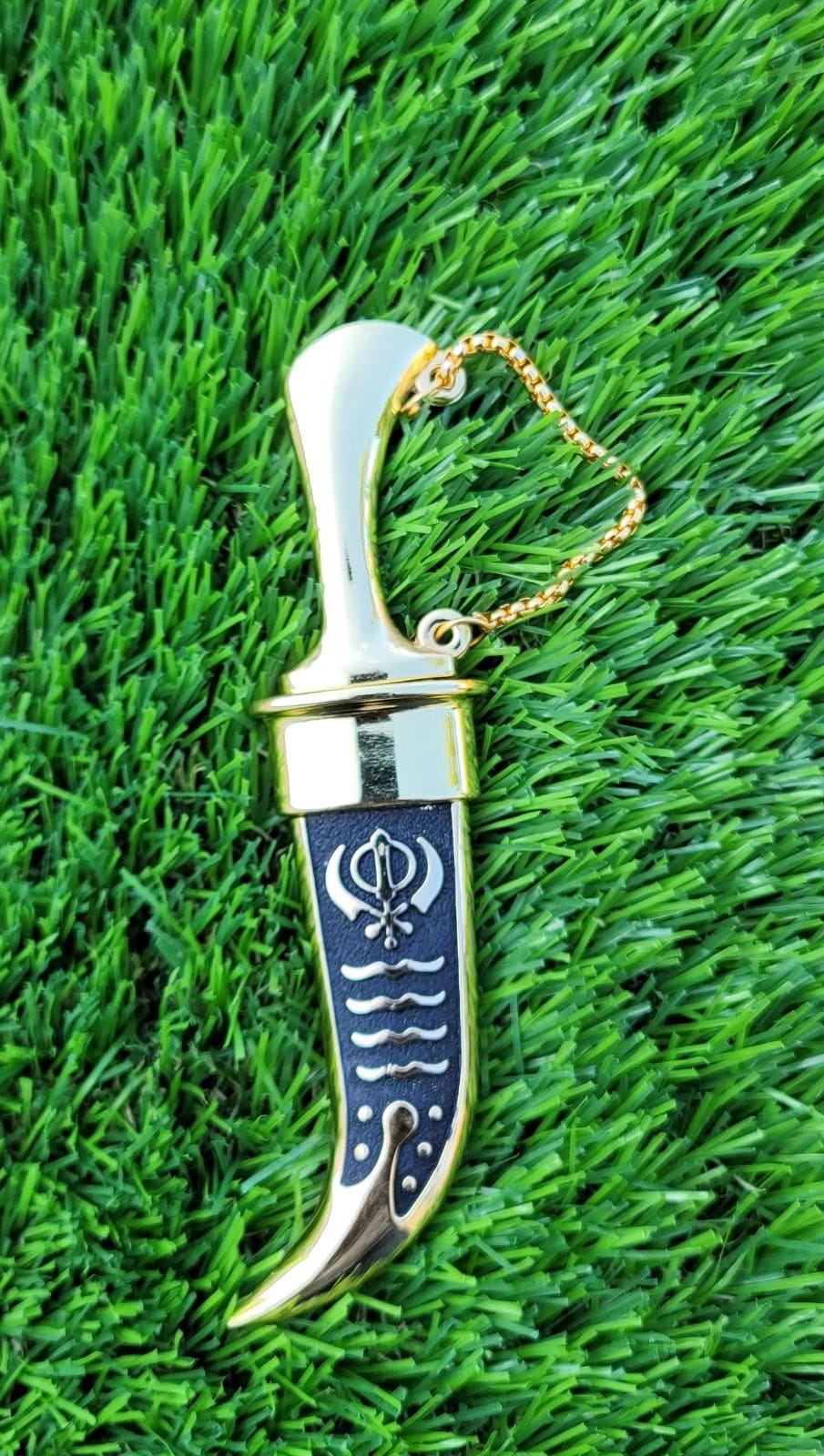 Sikh ceremonial Siri Sahib Stainless Steel Singh Kaur Kakaar Gold Black Khanda N