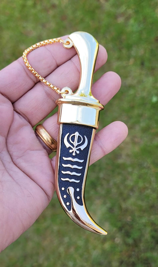 Sikh ceremonial Siri Sahib Stainless Steel Singh Kaur Kakaar Gold Black Khanda N