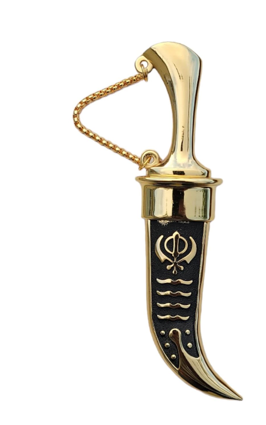 Sikh ceremonial Siri Sahib Stainless Steel Singh Kaur Kakaar Gold Black Khanda N
