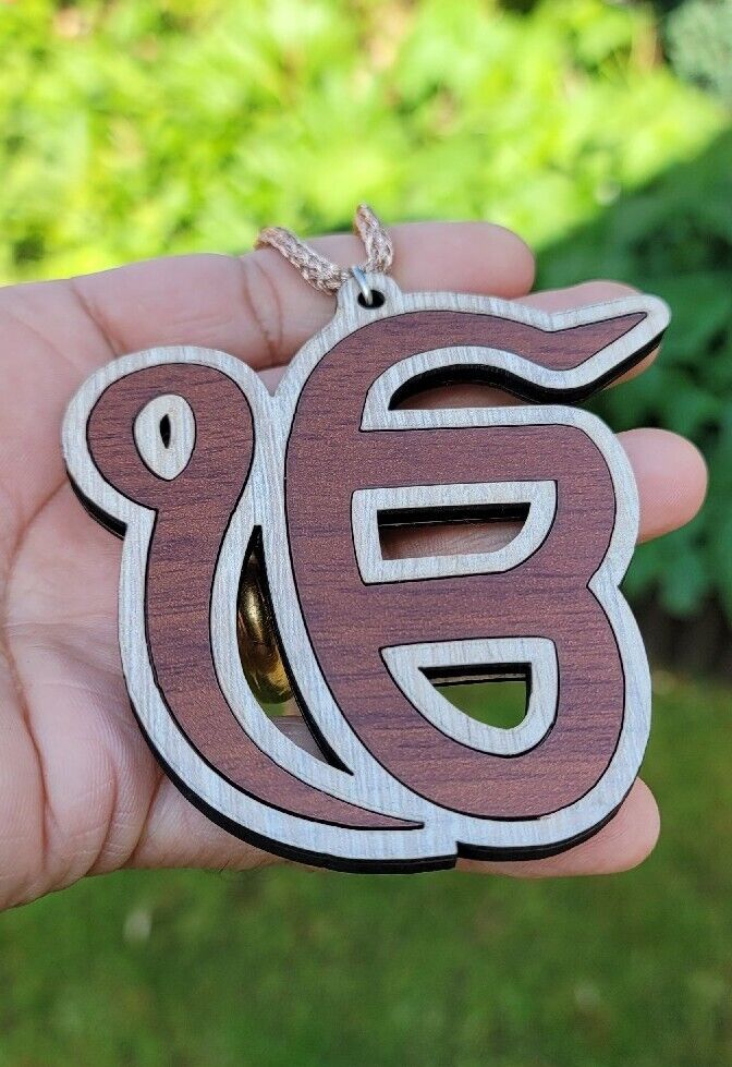 Wooden Ek Onkar Car Rear Mirror Hanging Handcrafted Sikh Religious Eik Pendant Punjabi