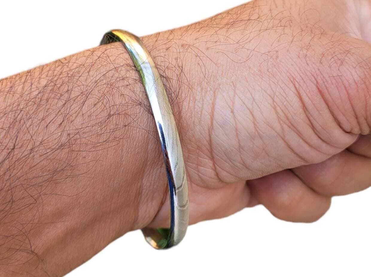 Sikh Kara Chrome Plated Kada Shri Anandpur Sahib Jin Hazoor Saab Singh Bangle K3R