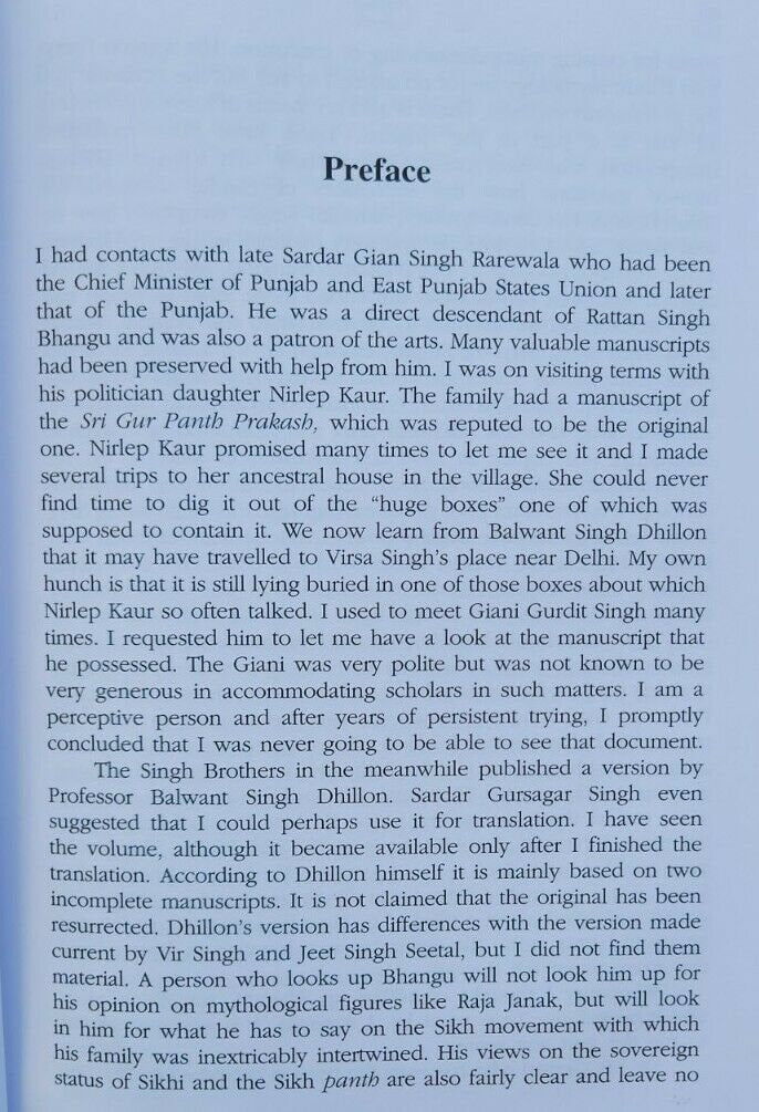 Sri Gur Panth Prakash Vol 1 Rise of Khalsa Rattan Singh Bhangu English Sikh Book MCV1 History