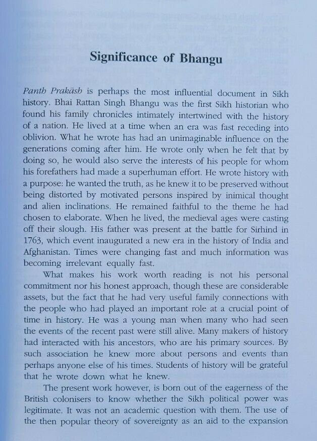 Sri Gur Panth Prakash Vol 1 Rise of Khalsa Rattan Singh Bhangu English Sikh Book MCV1 History