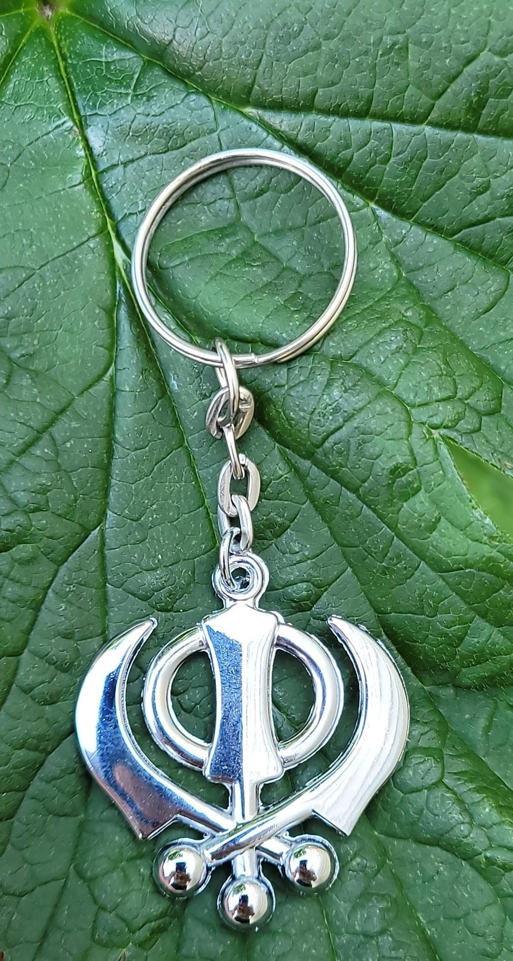Stainless Steel Khanda Keyring Sikh Khalsa Singh Kaur Gift Key Chain Punjabi LL9R