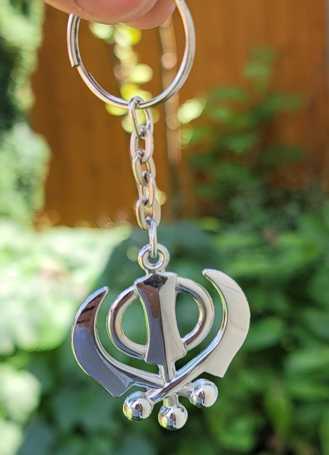 Stainless Steel Khanda Keyring Sikh Khalsa Singh Kaur Gift Key Chain Punjabi LL9R