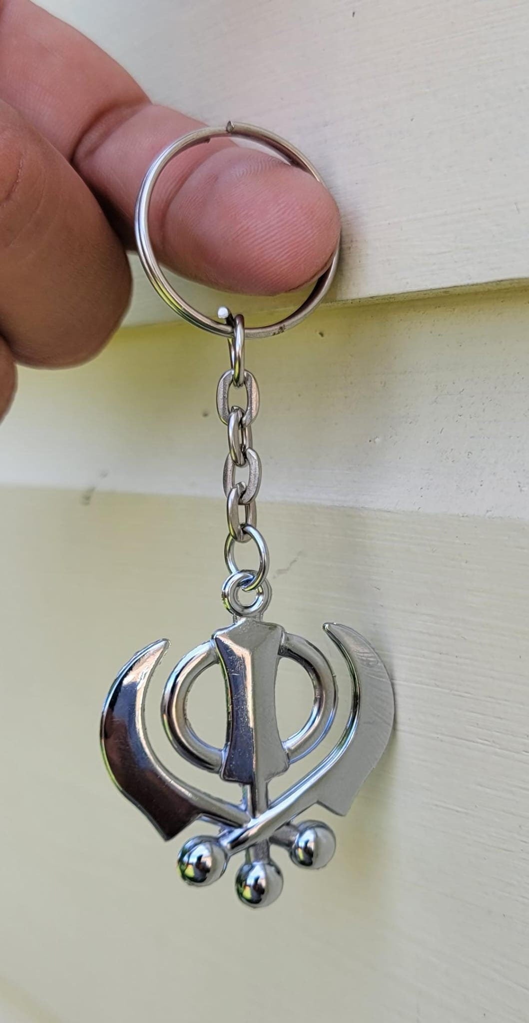 Stainless Steel Khanda Keyring Sikh Khalsa Singh Kaur Gift Key Chain Punjabi LL9R