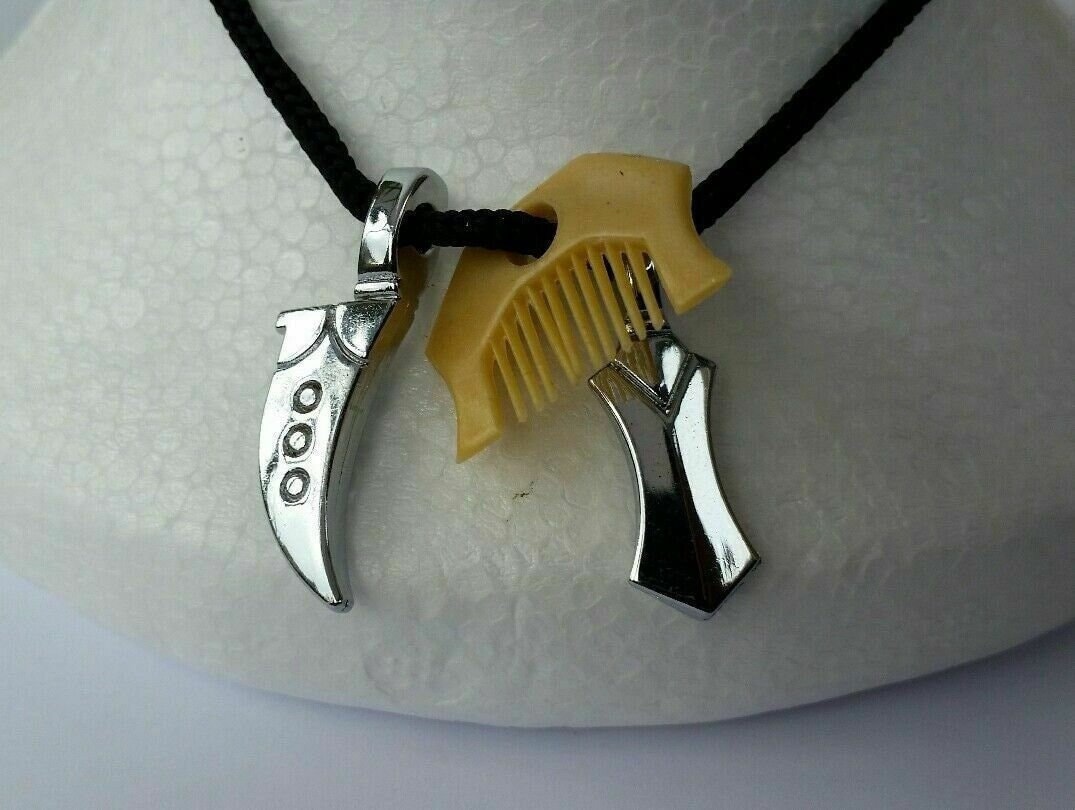 Sikh Kirpan Khanda Comb Pendant dori Necklace Stainless Steel Punjabi khalsa QQ1