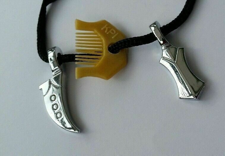 Sikh Kirpan Khanda Comb Pendant dori Necklace Stainless Steel Punjabi khalsa QQ1