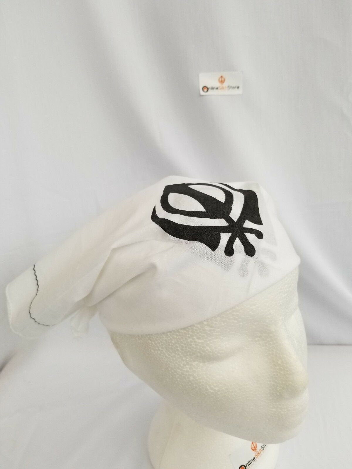 Black White Khanda Rumal Sikh Head Wrap Bandana Punjabi Cloth UK Handkerchief New
