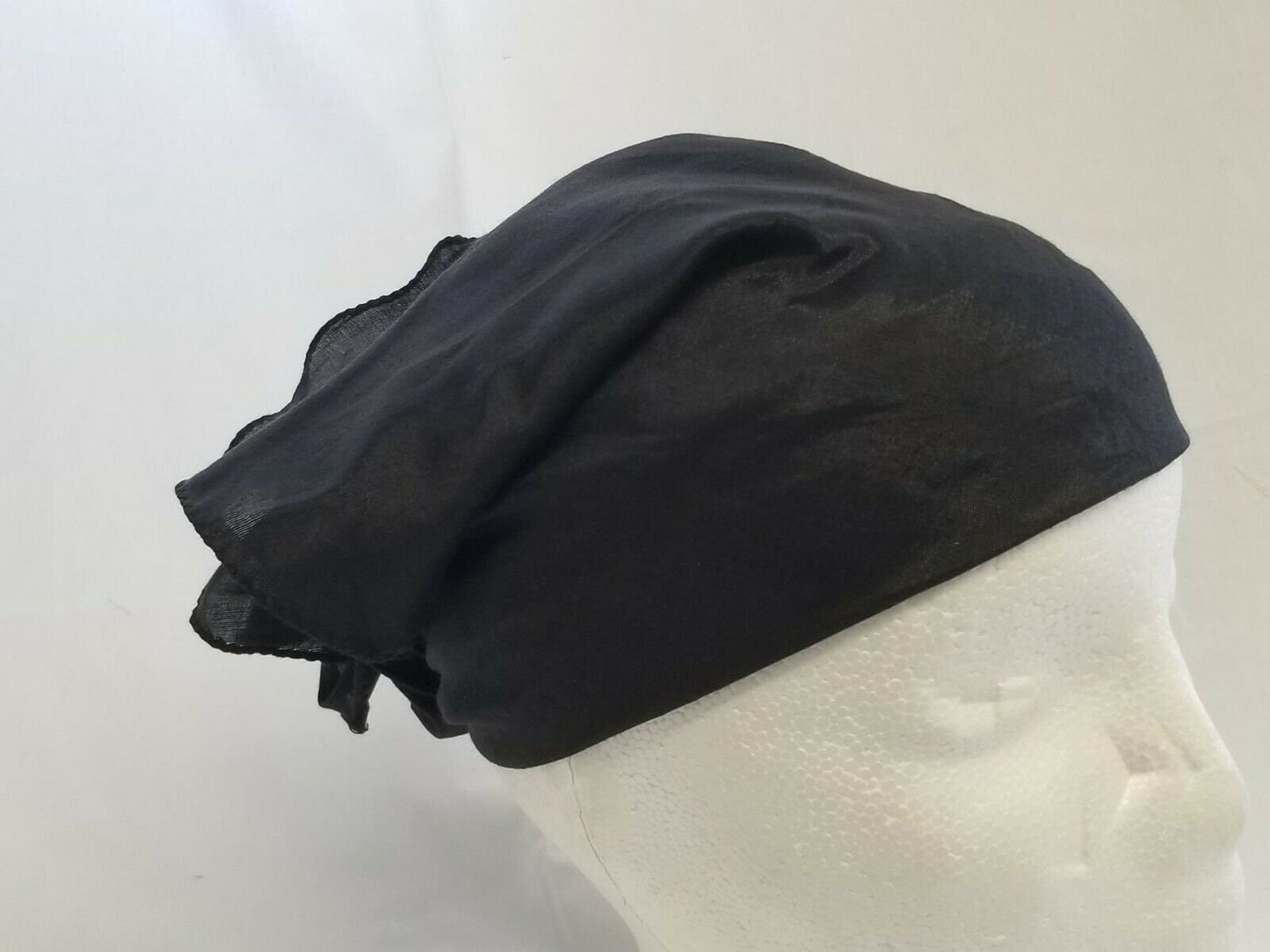 Black Cotton Rumal Sikh Temple Head Cover Bandana Wedding Prayer Funeral Wrap
