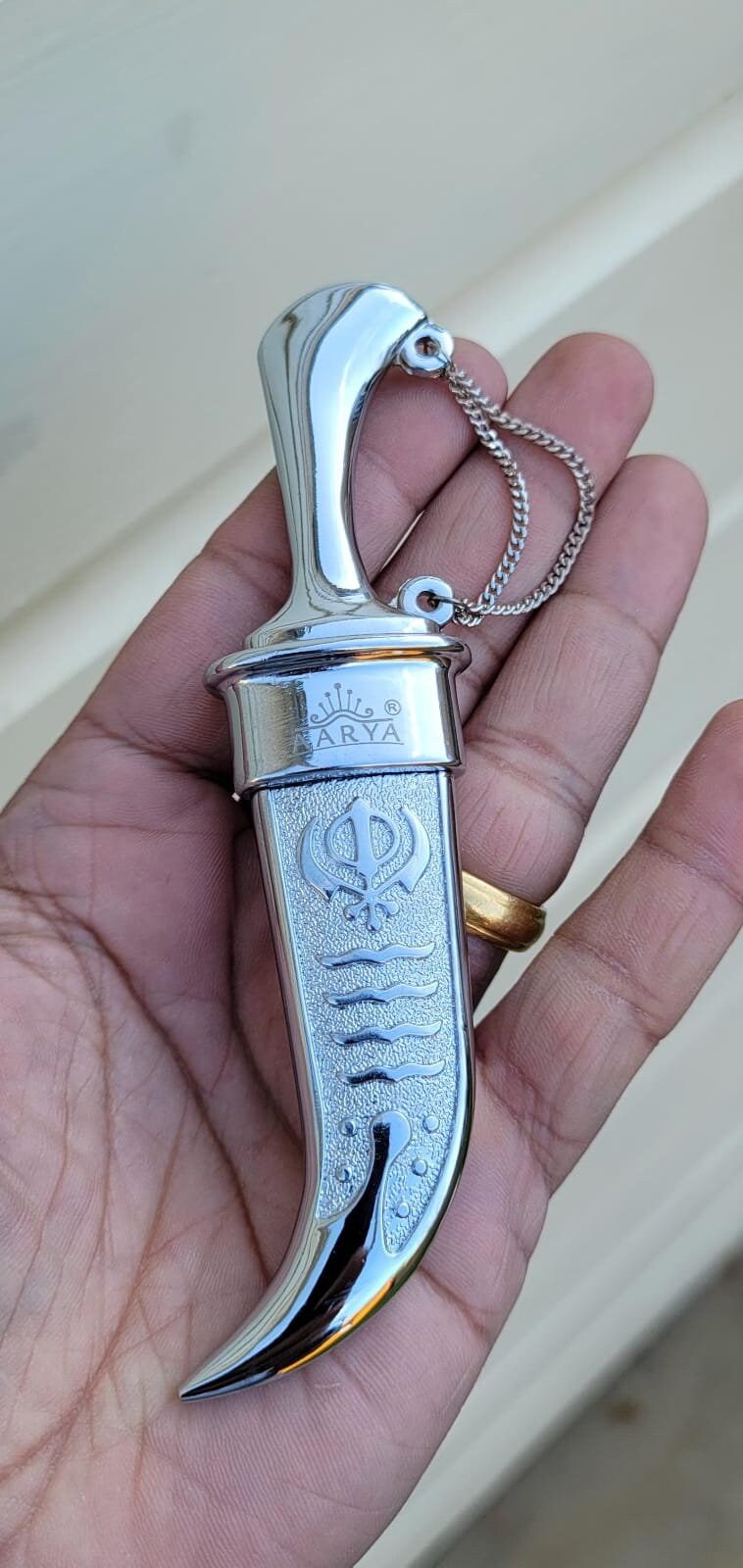Sikh ceremonial Siri Sahib Stunning Stainless Steel Singh Kaur Kakaar 5ks SlvNN2