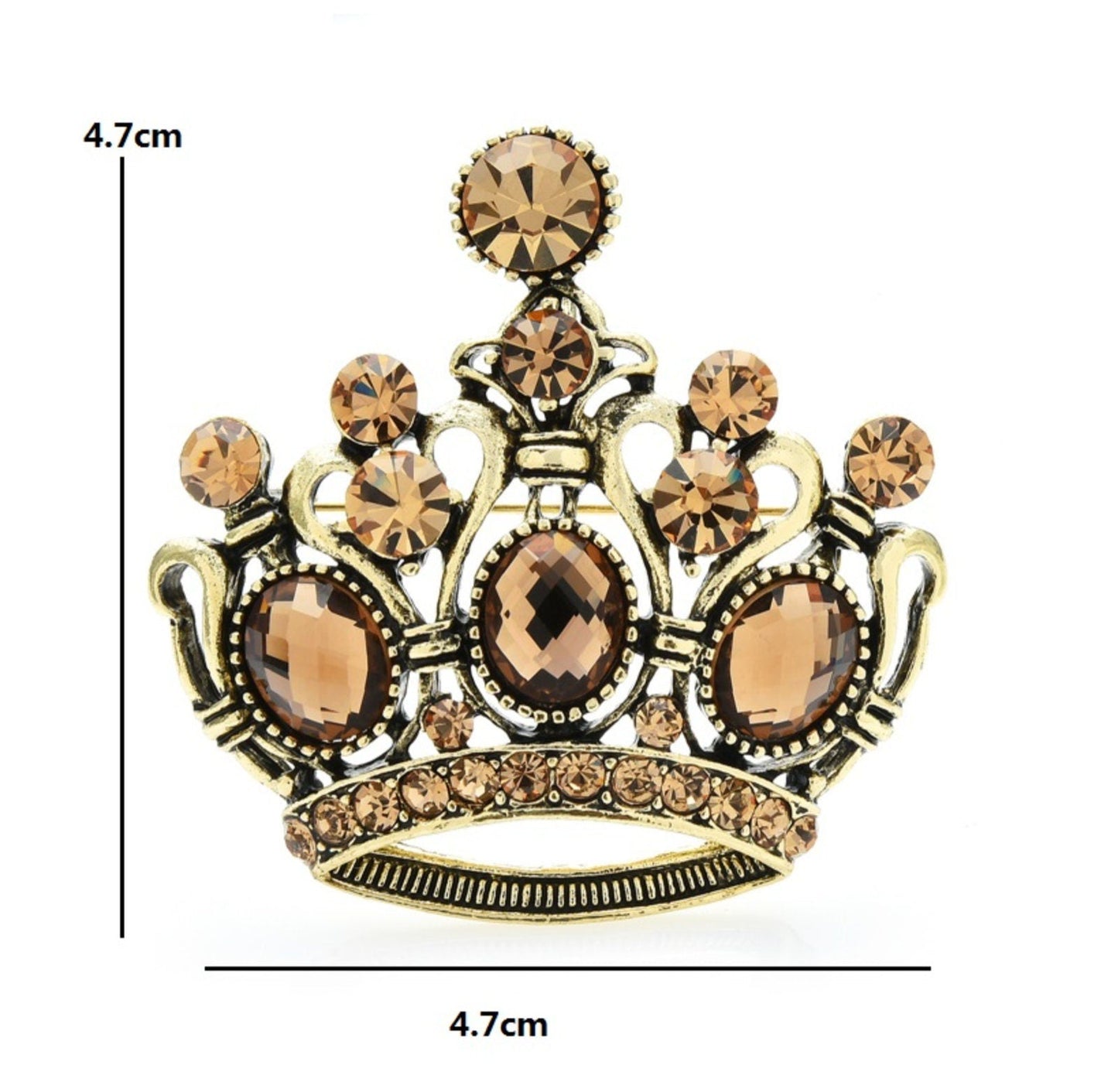 Jubilee crown brooch vintage look queen broach stunning gold plated pin kk4 new
