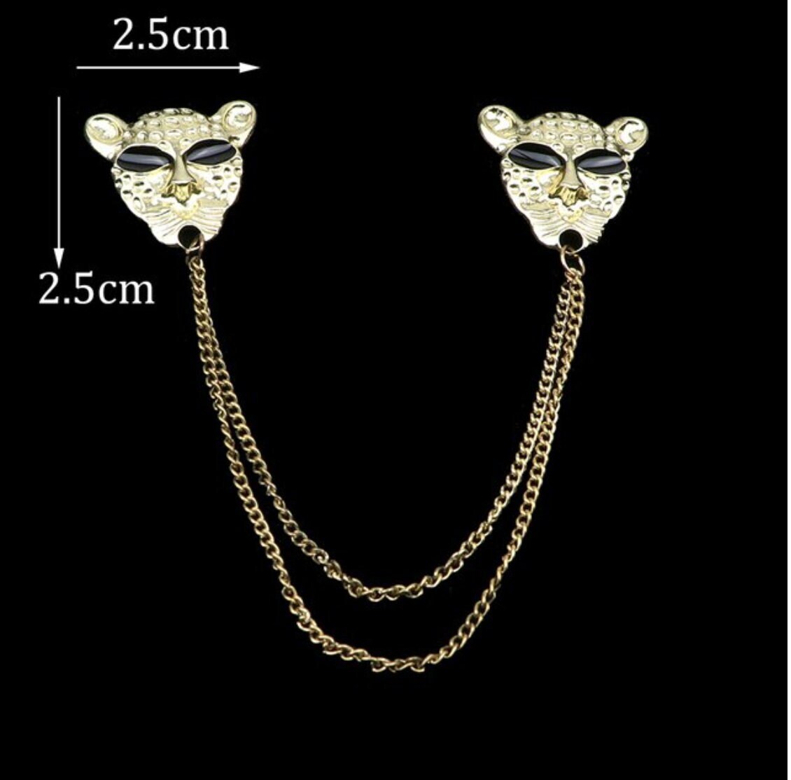 Leopard Brooch Vintage look Gold Plated Tiger celebrity Broach Queen Lion Pin S11 Queen Collar Cross Chain Pin