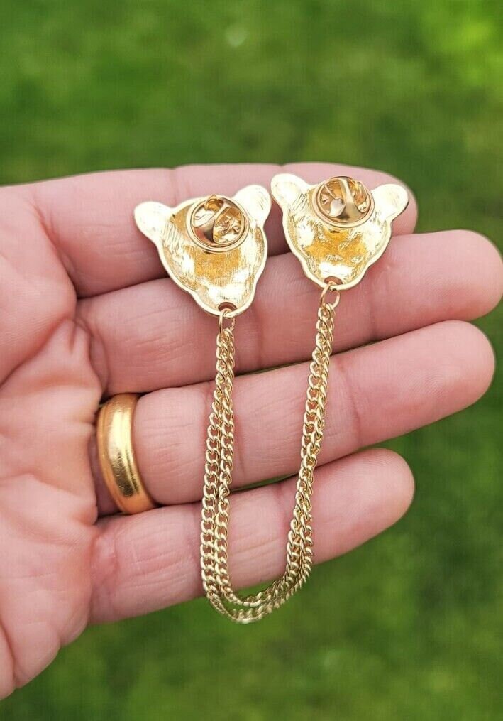 Leopard Brooch Vintage look Gold Plated Tiger celebrity Broach Queen Lion Pin S11 Queen Collar Cross Chain Pin