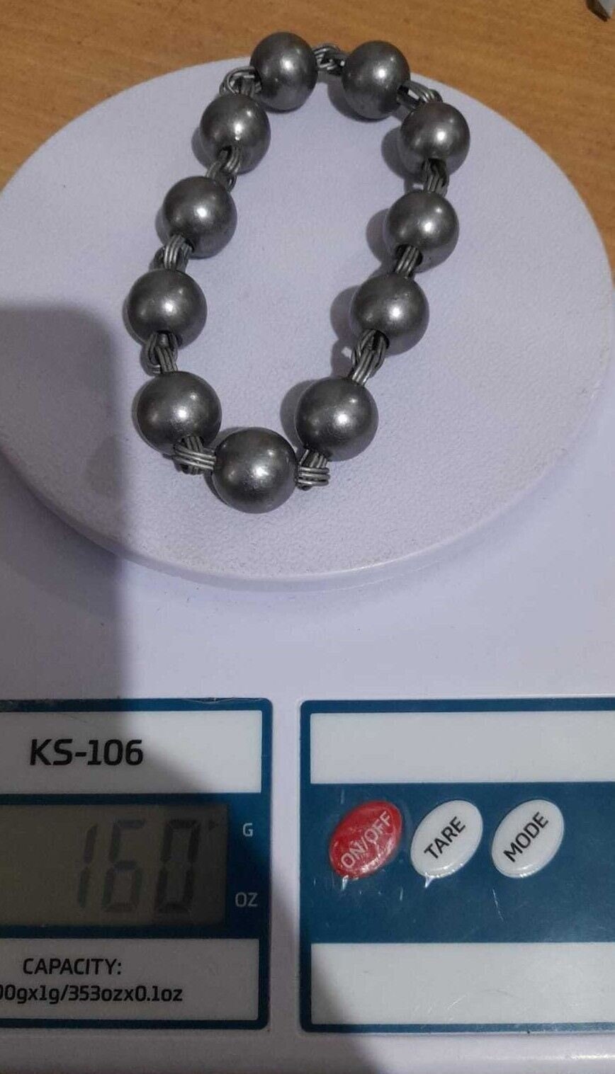 Solid sarbloh beads bracelet meditation manka praying hindu sikh singh simrana e