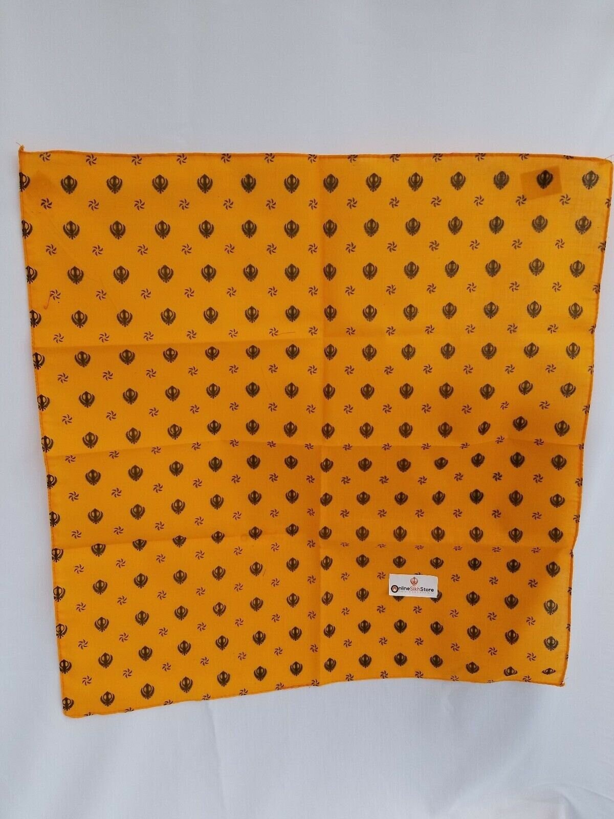 Yellow Khalsa Khanda Bandana Punjabi Rumal Head Wrap Sikh Roomal Khalsa Gift PPY Handkerchief