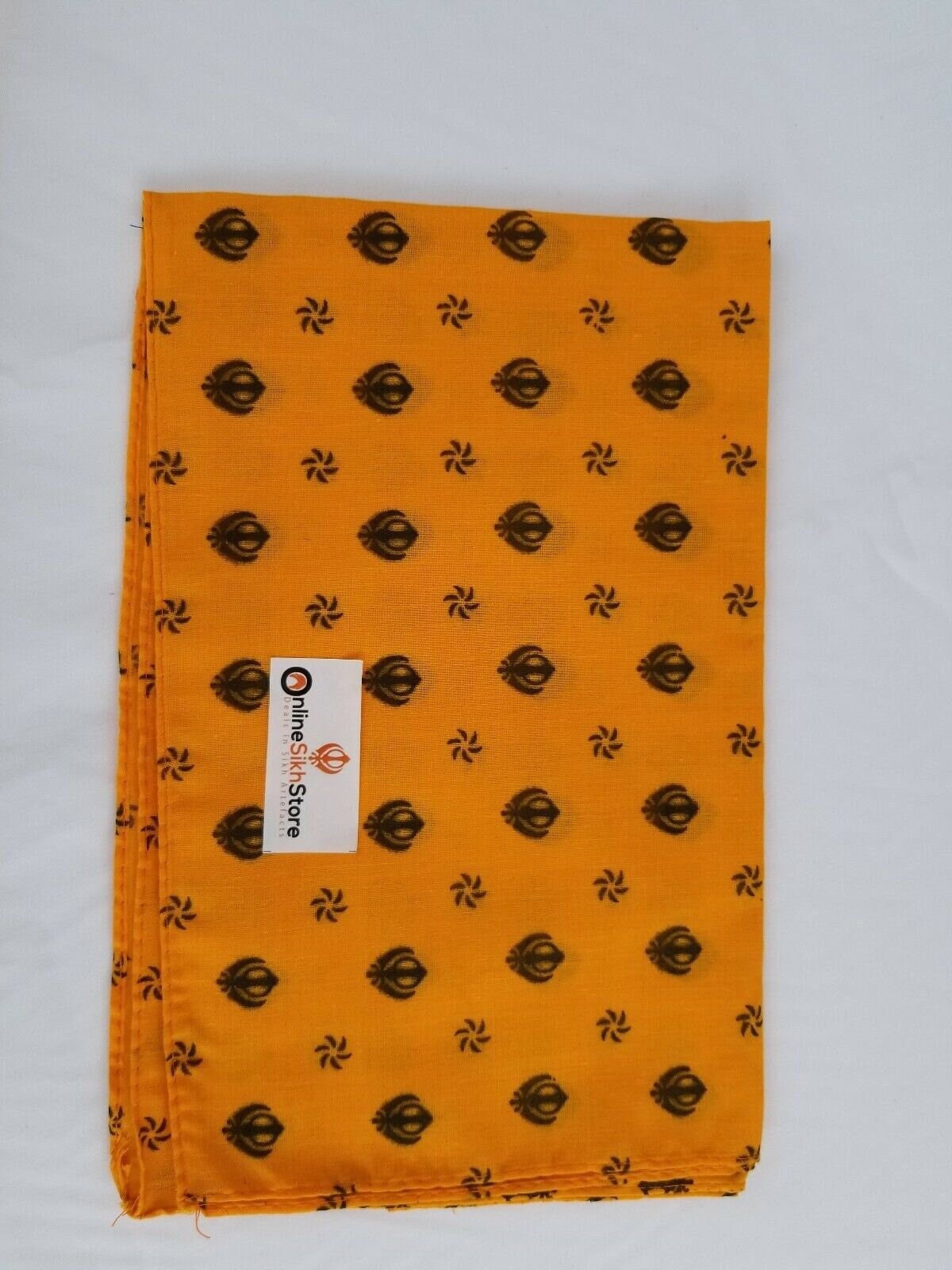 Yellow Khalsa Khanda Bandana Punjabi Rumal Head Wrap Sikh Roomal Khalsa Gift PPY Handkerchief