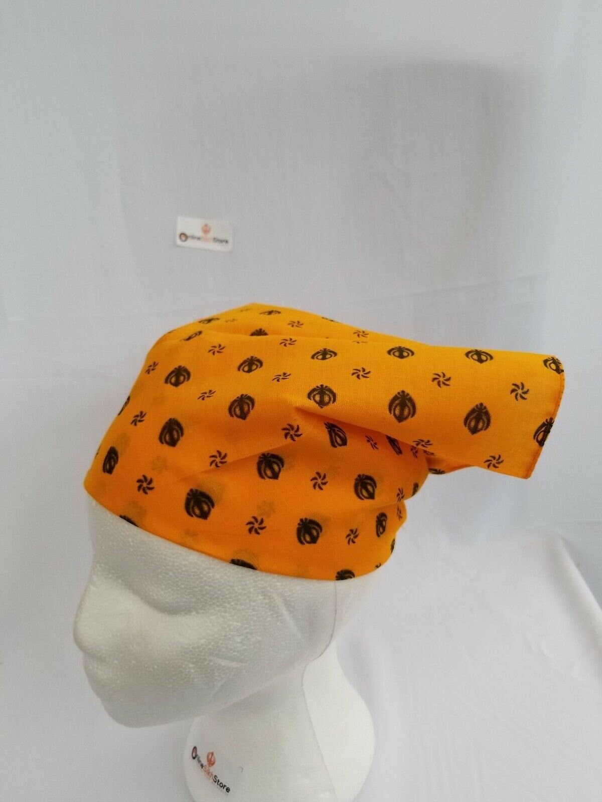 Yellow Khalsa Khanda Bandana Punjabi Rumal Head Wrap Sikh Roomal Khalsa Gift PPY Handkerchief