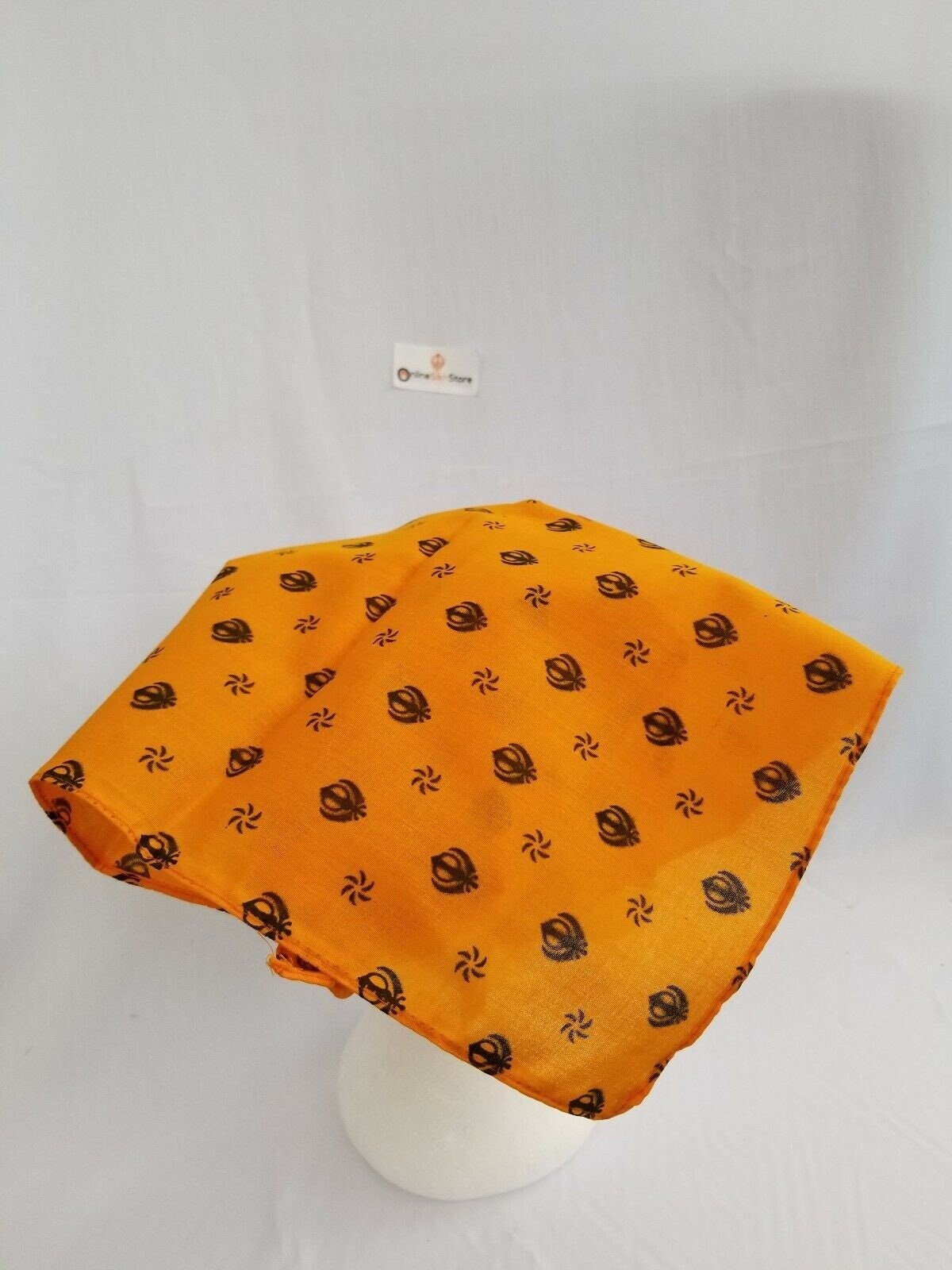 Yellow Khalsa Khanda Bandana Punjabi Rumal Head Wrap Sikh Roomal Khalsa Gift PPY Handkerchief