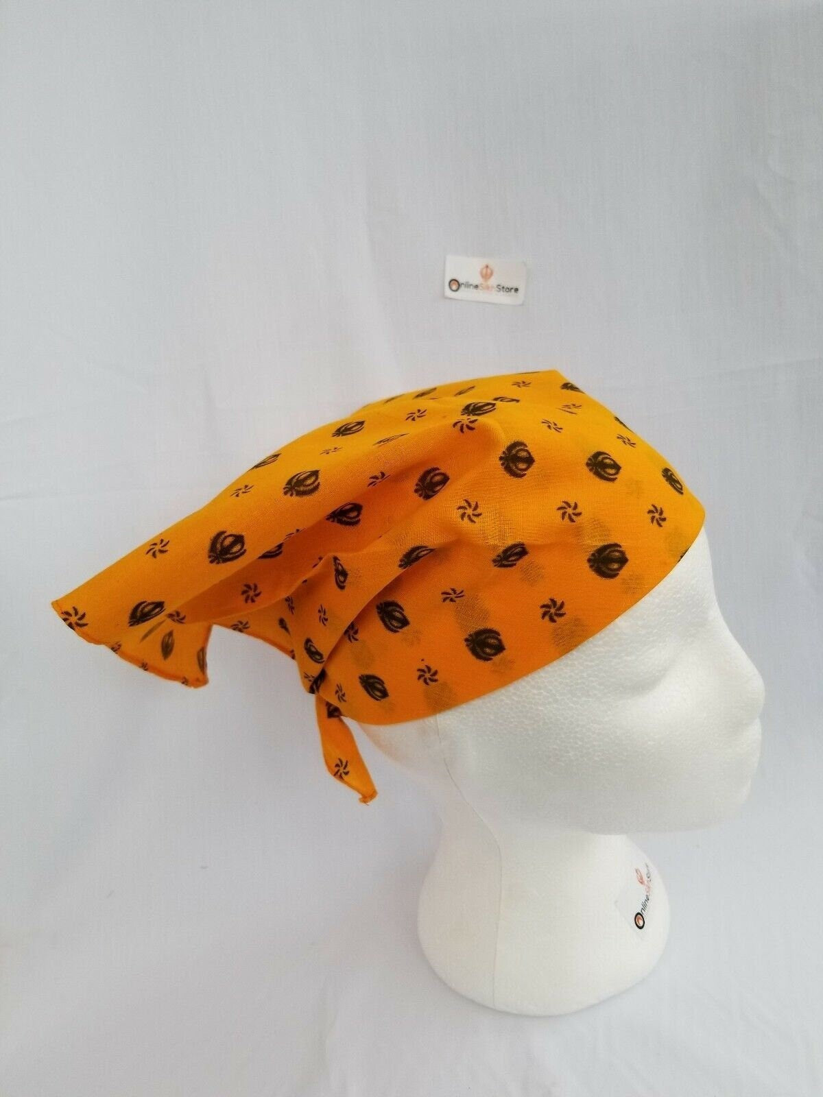 Yellow Khalsa Khanda Bandana Punjabi Rumal Head Wrap Sikh Roomal Khalsa Gift PPY Handkerchief
