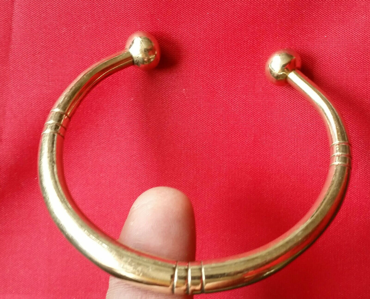 Stunning 22ct gold look chunky brass kara sikh hindu bracelet j13