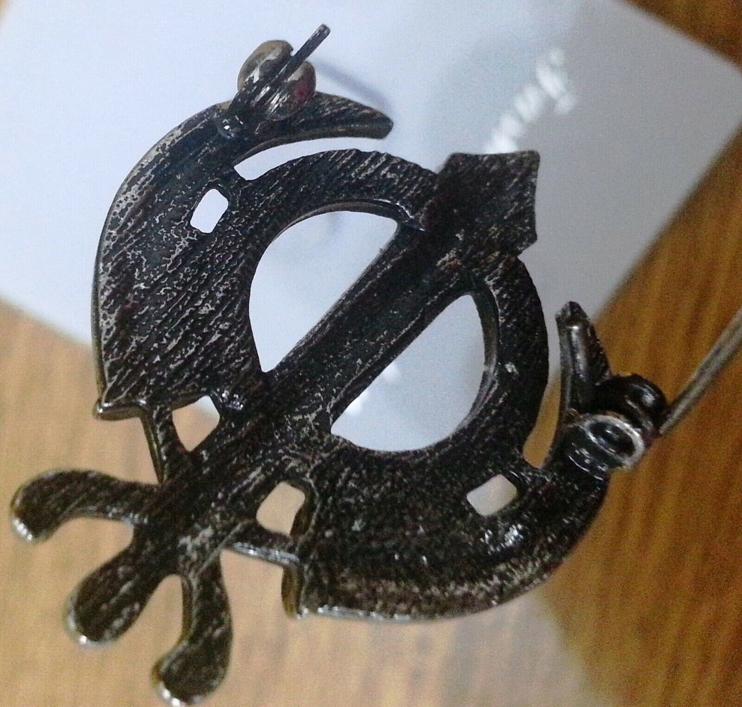 Silver Plated Khanda Brooch Rhinestones Vintage Look Sikh Pin Singh Gift Broach