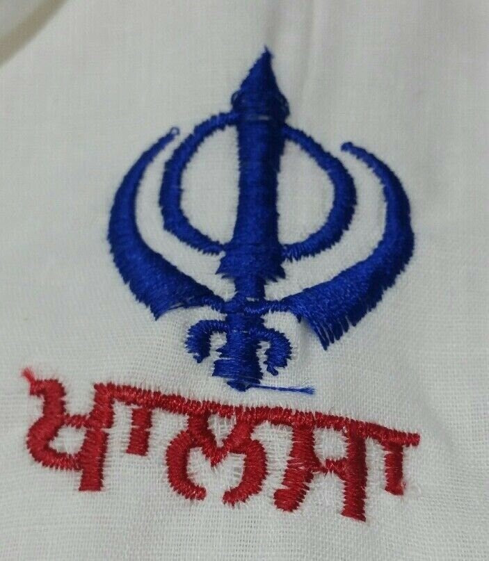 Sikh Punjabi Turban Patka Pathka Singh Khanda Bandana Head Wrap White Cotton WW9