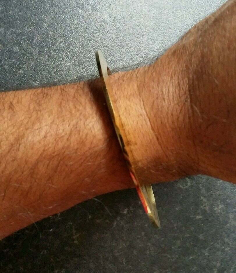 Gold plated Laser Engraved Khanda Sikh Chakri Kara singh kada khalsa  bangle da1