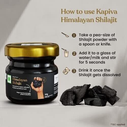 Himalyan Shilajit Resin 100% Pure 20 Grams Lab Tested Safest Highest Gold Grade