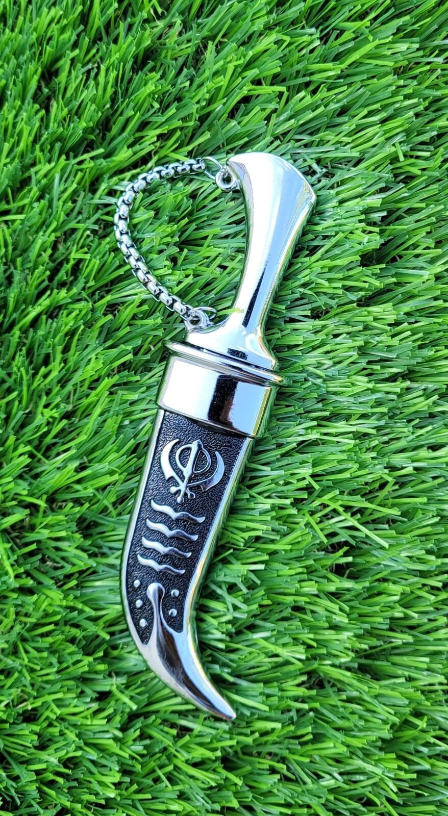 Sikh ceremonial Siri Sahib Stunning Stainless Steel Singh Kaur Kakaar Black NN