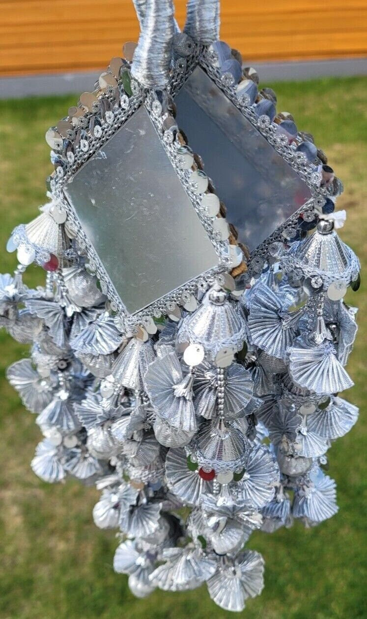 Indian punjabi parandi mehndi jaago mirror bridal patiala paranda hair braid bb3