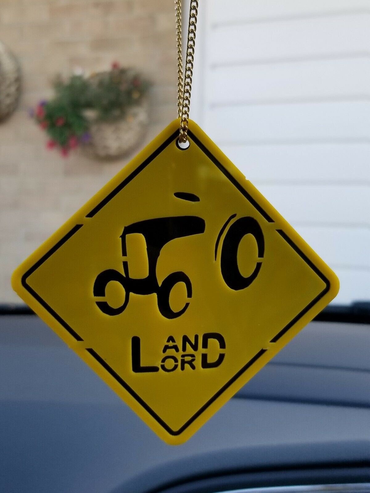 Singh kaur punjabi sikh landlord yellow pendant car rear mirror hanging chain a5