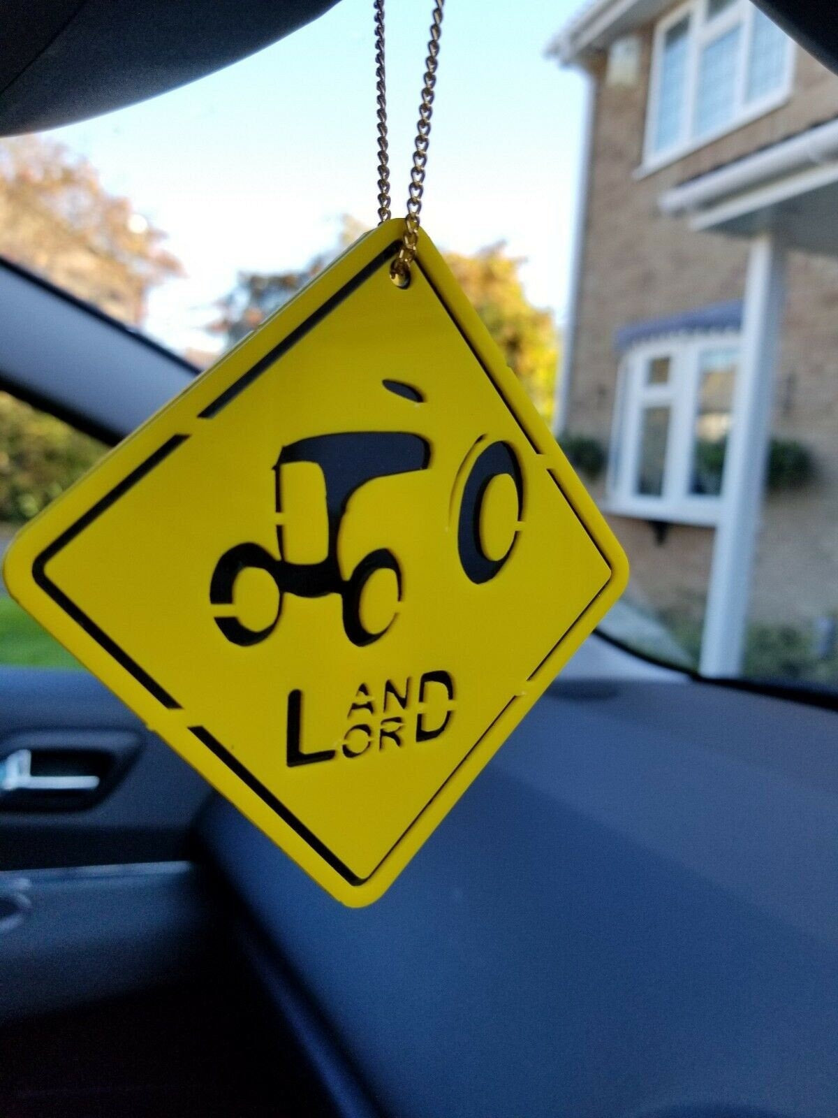 Singh kaur punjabi sikh landlord yellow pendant car rear mirror hanging chain a5