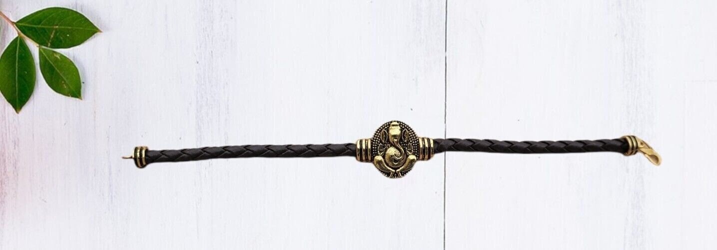 Lord ganesha bracelet kara hindu kada good luck evil eye protection bangle i14R