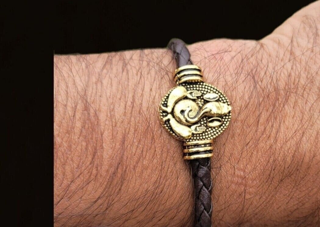Lord ganesha bracelet kara hindu kada good luck evil eye protection bangle i14R