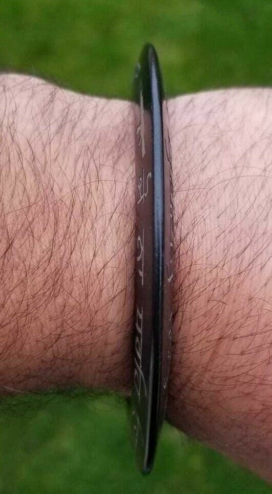 Sikh kara gold or silver engraved gurmukhi black sarbloh bangle black kada dd10