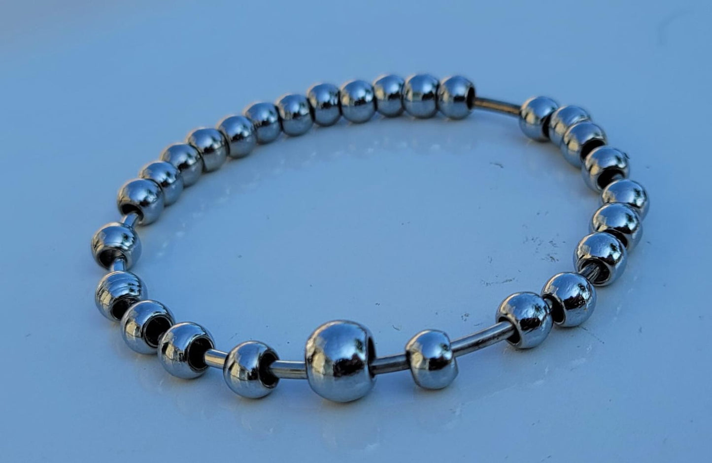 Steel Meditation Beads Bracelet Simrana Kara Prayer Mala Kada Praying Bangle H16