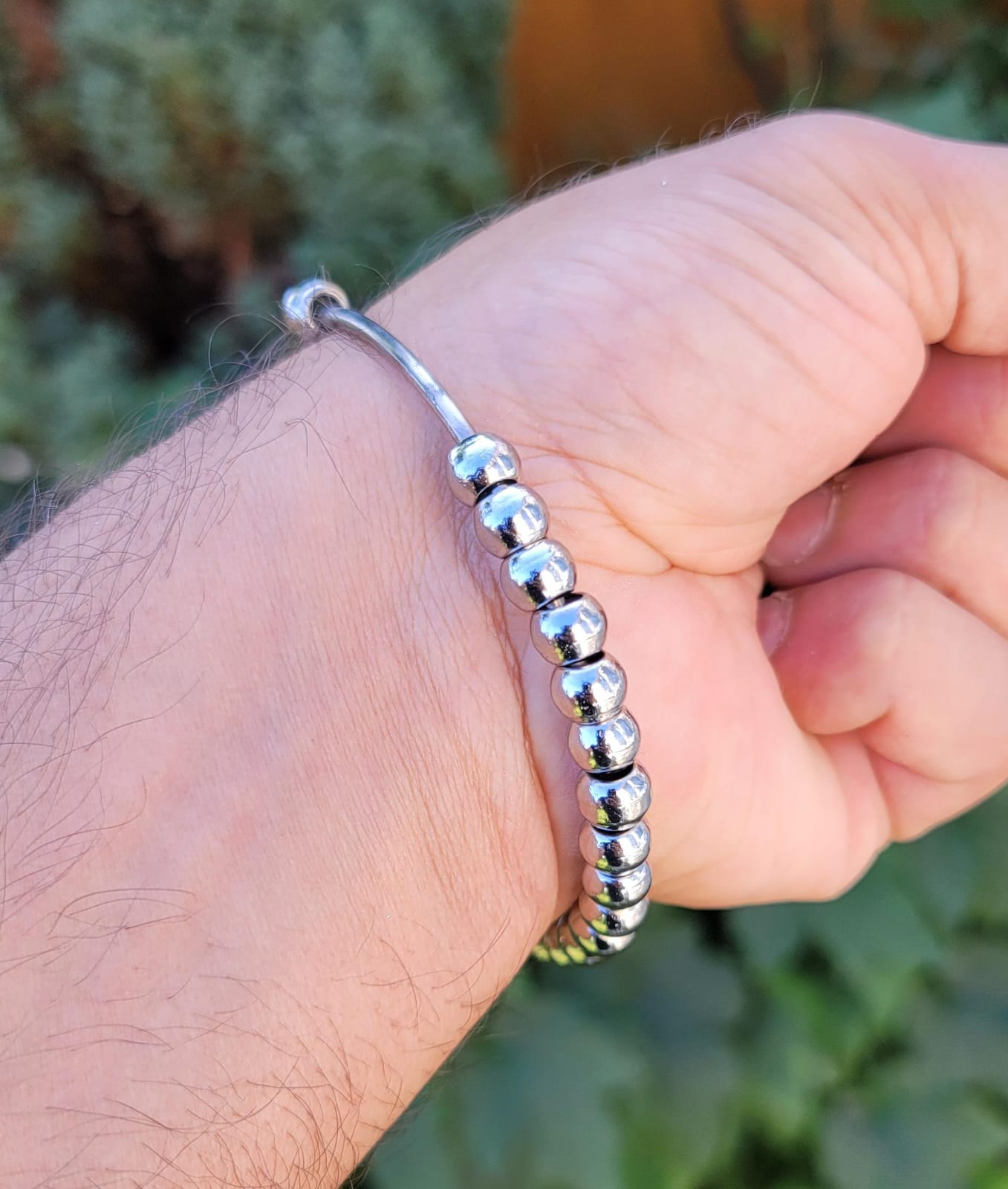 Steel Meditation Beads Bracelet Simrana Kara Prayer Mala Kada Praying Bangle H16