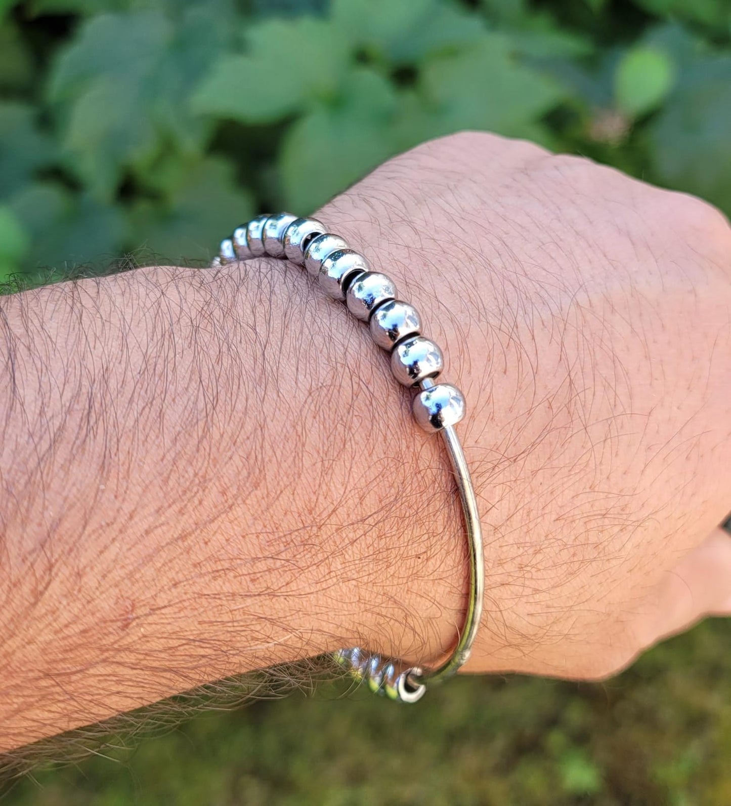 Steel Meditation Beads Bracelet Simrana Kara Prayer Mala Kada Praying Bangle H16