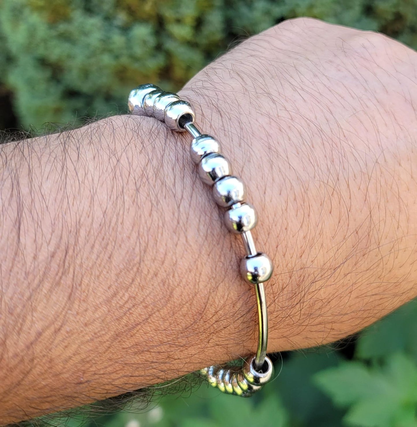Steel Meditation Beads Bracelet Simrana Kara Prayer Mala Kada Praying Bangle H16