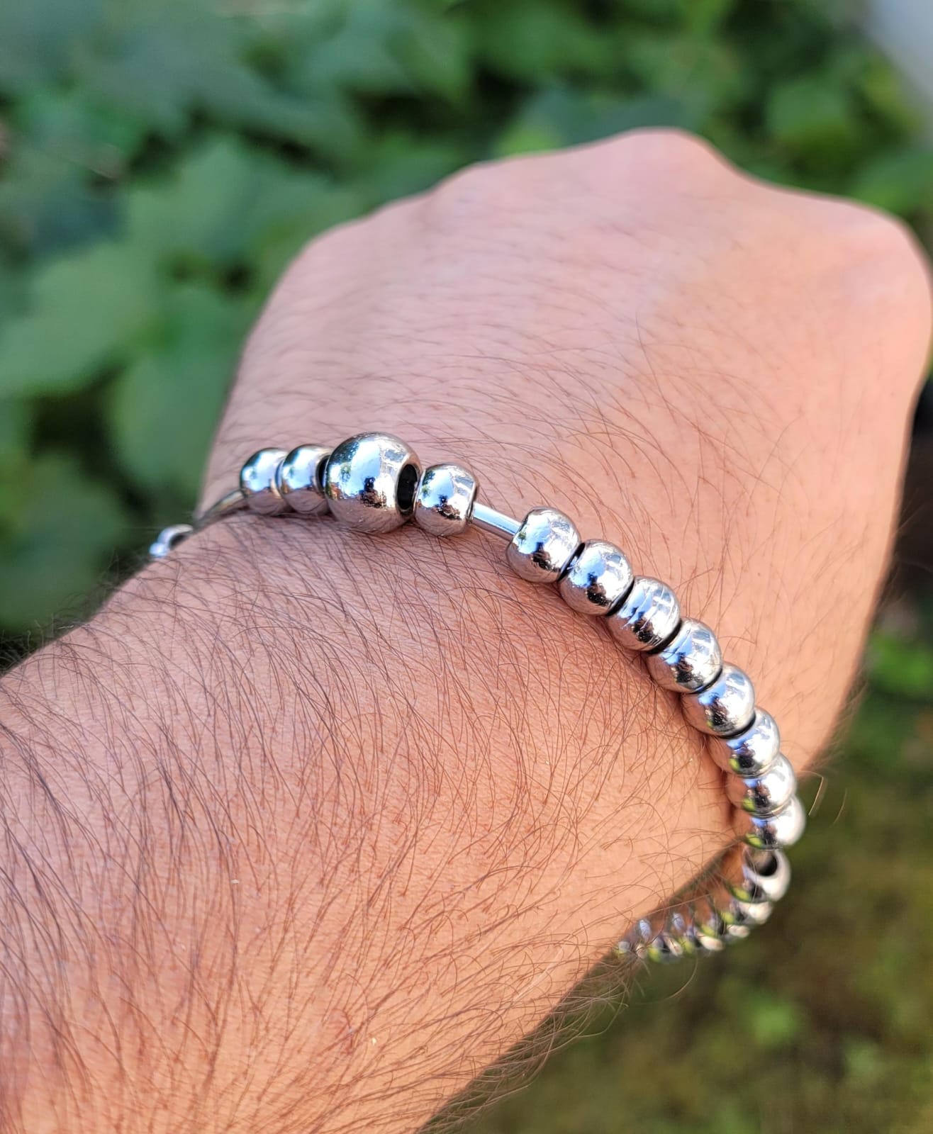 Steel Meditation Beads Bracelet Simrana Kara Prayer Mala Kada Praying Bangle H16