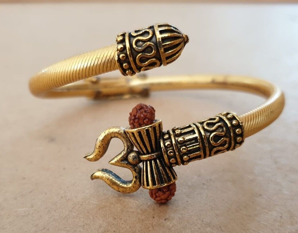Om namo shivay bracelet kara hindu kada trishul Kaze Fujii Grace bead bangle Y5