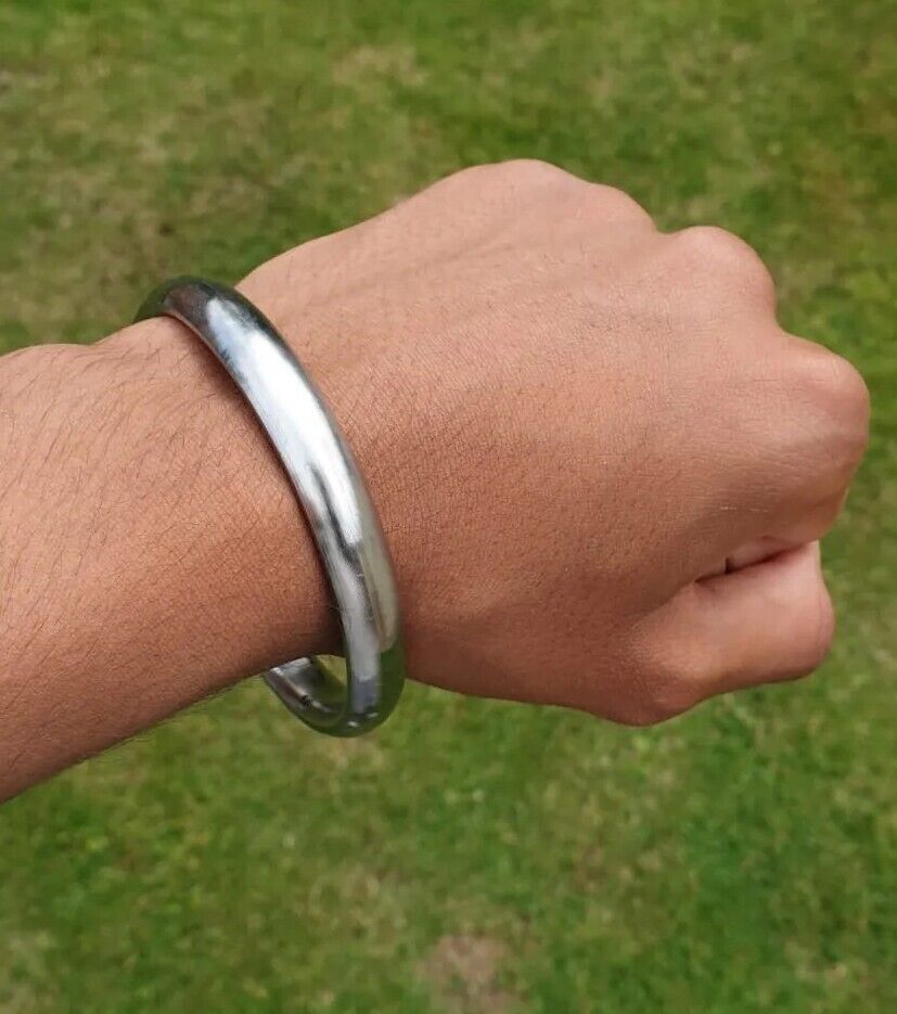 Sarbloh Kara Smooth Flat Sikh Kada Pure Iron Khalsa Bangle Punjabi Bracelet N12R