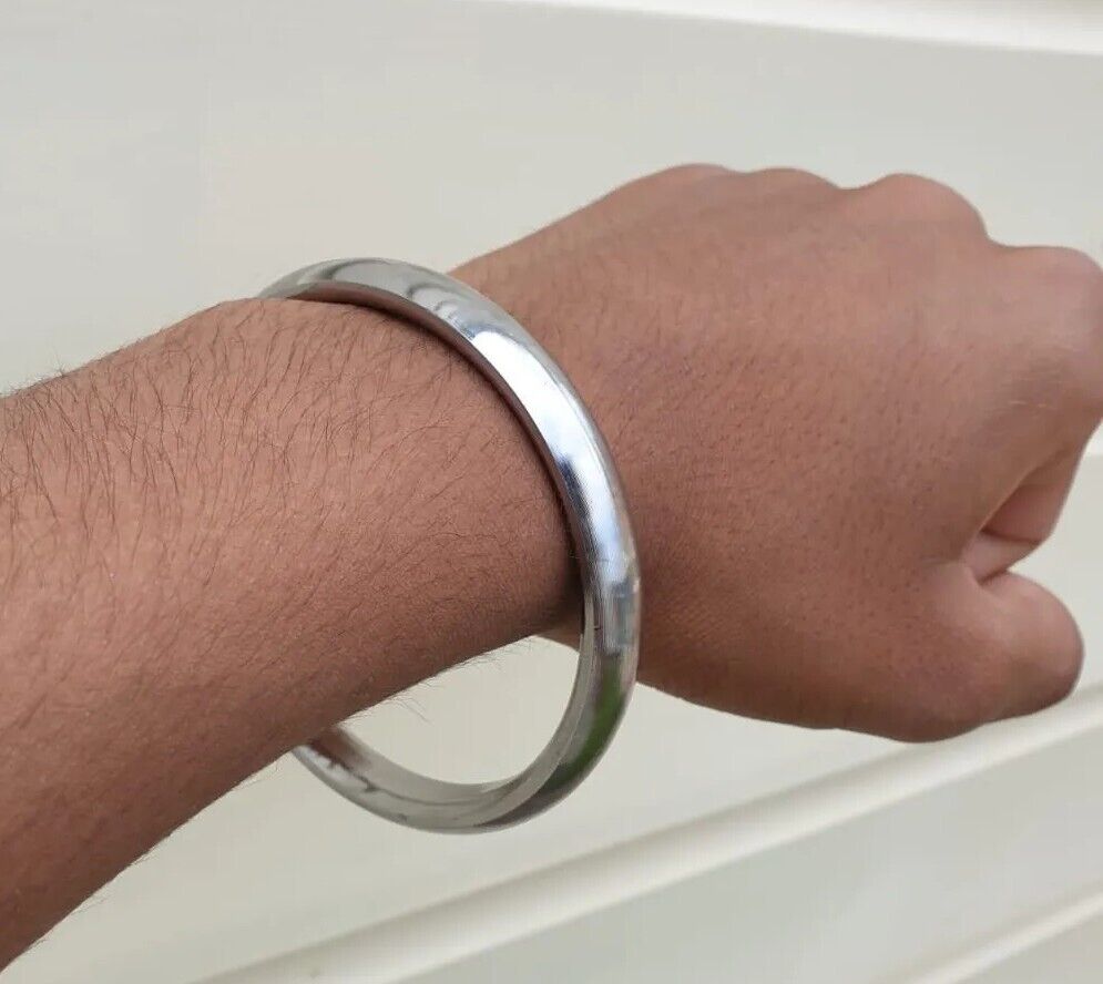 Sarbloh Kara Smooth Flat Sikh Kada Pure Iron Khalsa Bangle Punjabi Bracelet N12R