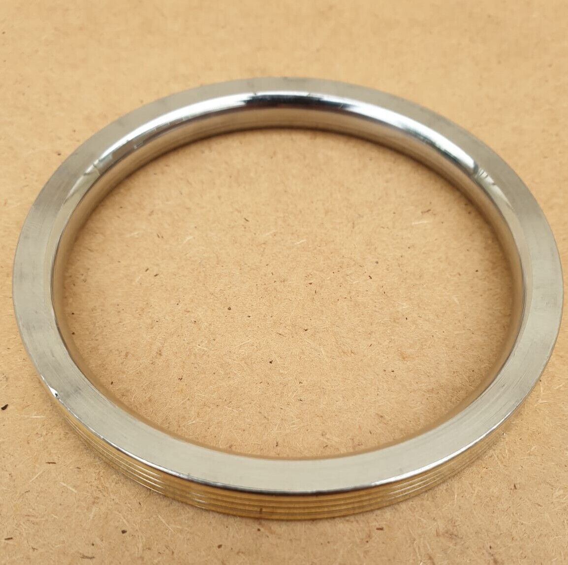 Stainless Steel Flat Kara with Smooth Brass Lines Sikh Kada Singh Kaur Bangle N11R