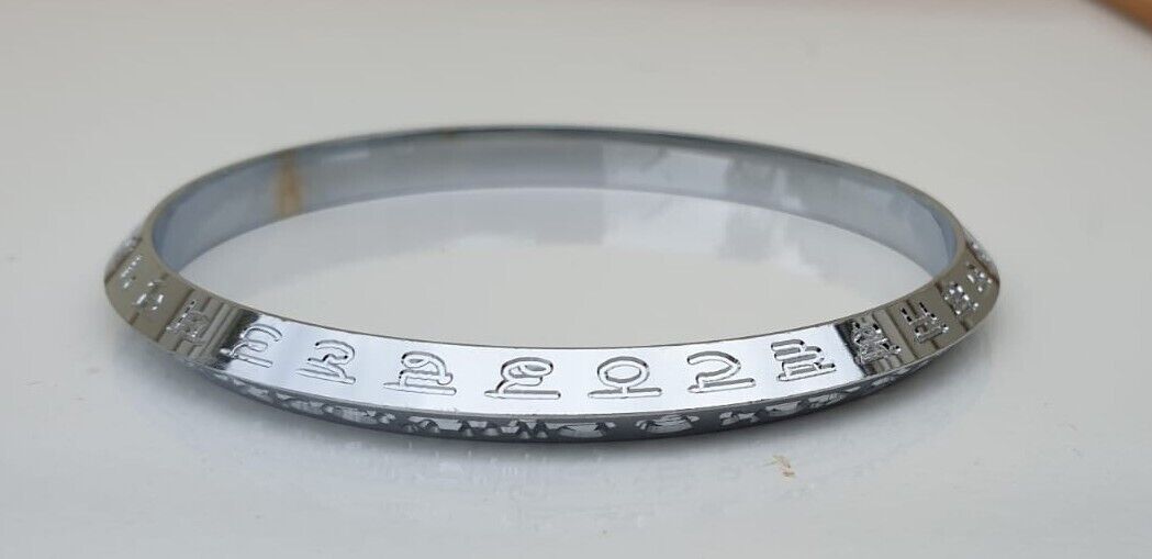 Gurmukhi Alphabet Kara Silver Plated Sant Bhindranwale Words Sikh bangle New N13R Bracelet Unisex design