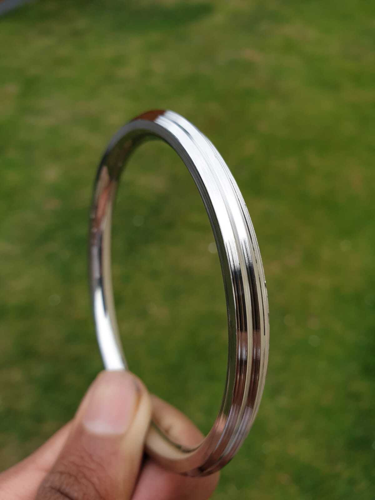 Stainless Steel Kara Sikh Bangle Singh Kaur Kada Lines Punjabi Bracelet Y10R New