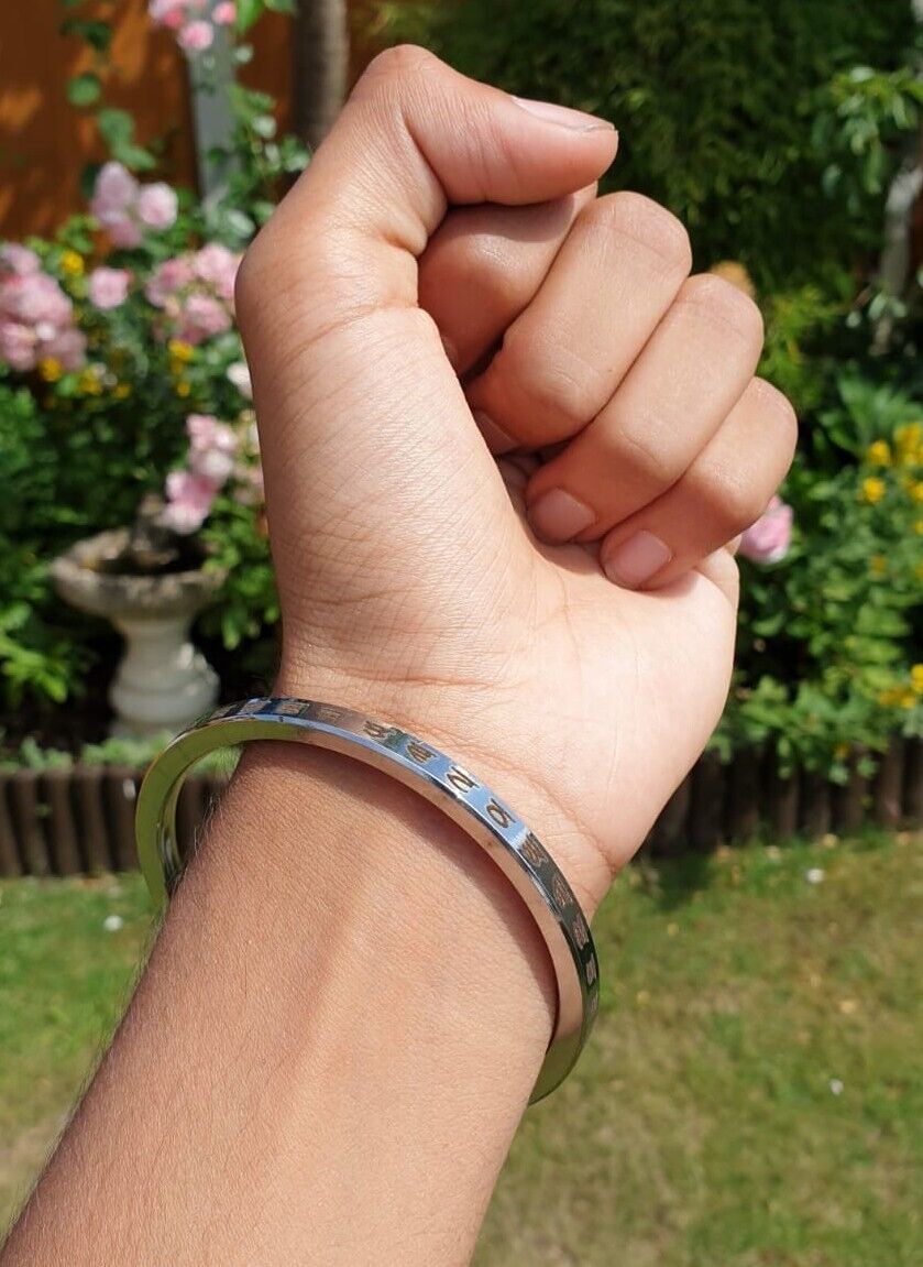 Sikh Kara Gurmukhi Punjabi Kada Singh Kaur Khalsa Smooth Flat Stainless Steel Y1R Bangle Bracelet Unisex Panjabi Karra Karha