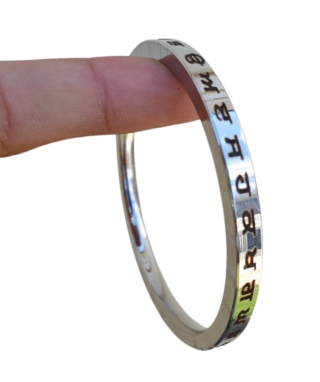 Sikh Kara Gurmukhi Punjabi Kada Singh Kaur Khalsa Smooth Flat Stainless Steel Y1R Bangle Bracelet Unisex Panjabi Karra Karha