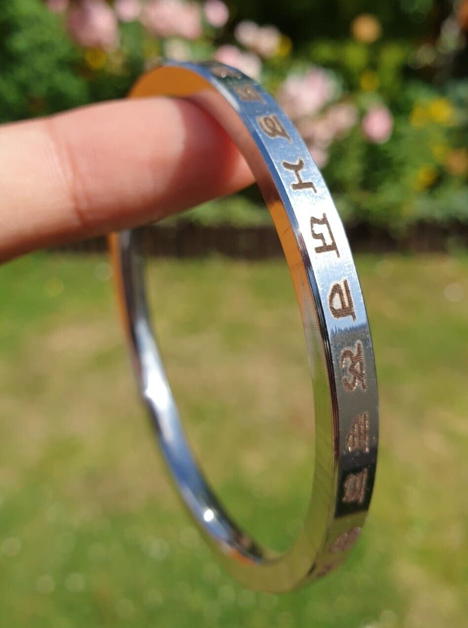 Sikh Kara Gurmukhi Punjabi Kada Singh Kaur Khalsa Smooth Flat Stainless Steel Y1R Bangle Bracelet Unisex Panjabi Karra Karha